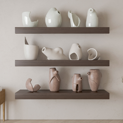  侘寂风陶罐摆件su模型 