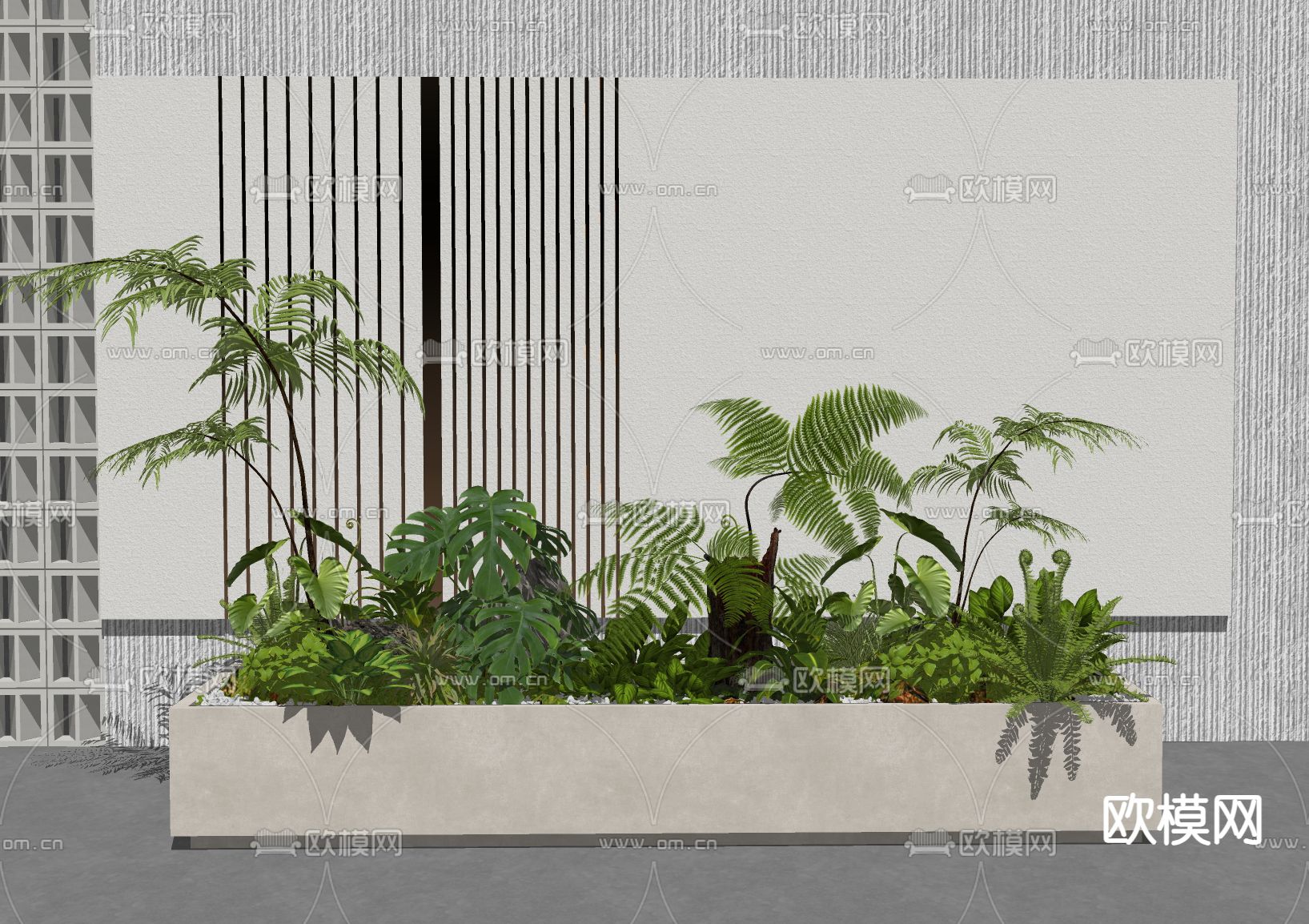 绿植堆 景观小品su模型下载（渲染图1）