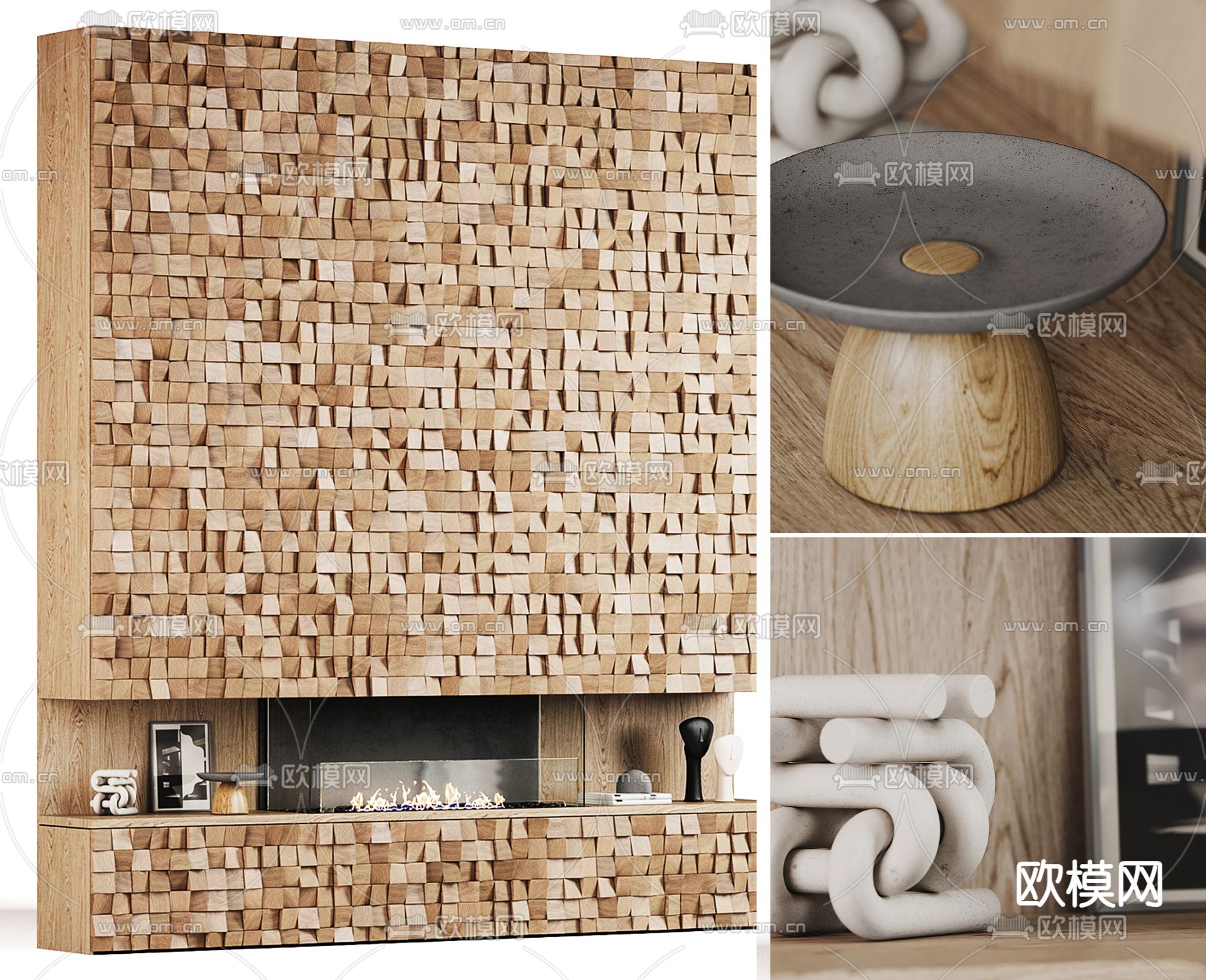 侘寂风壁炉su模型下载（渲染图3）