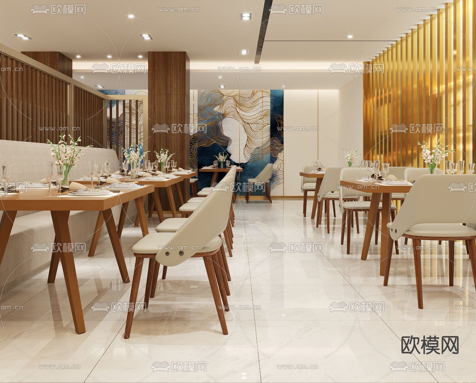 自助餐厅3d模型下载（渲染图2）