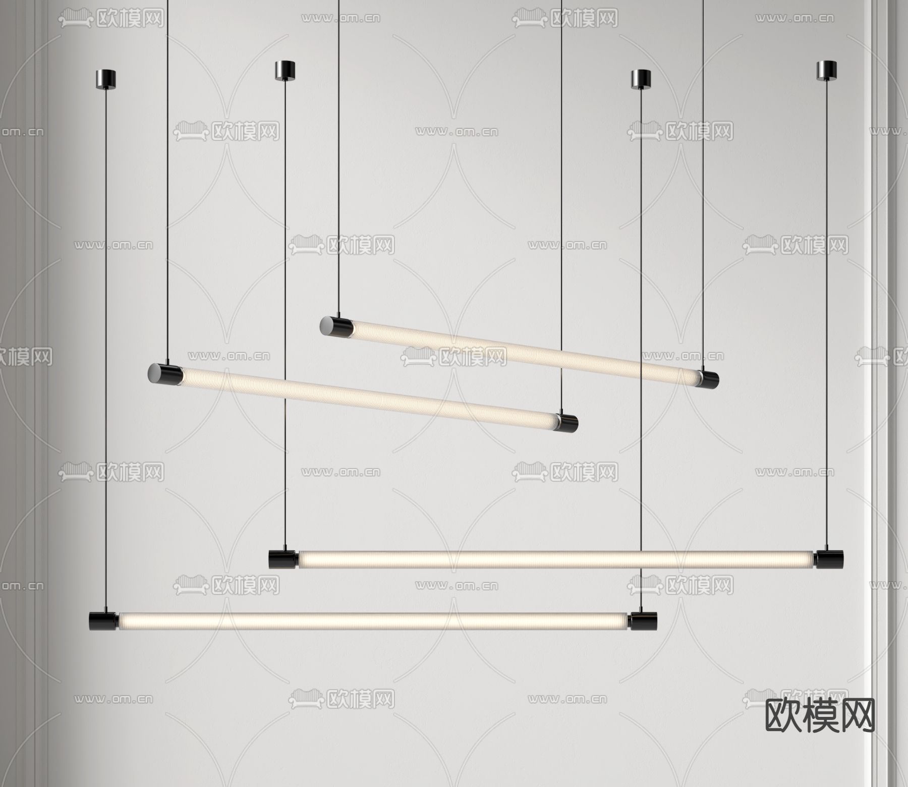 玻璃吊灯 办公吊灯3d模型下载