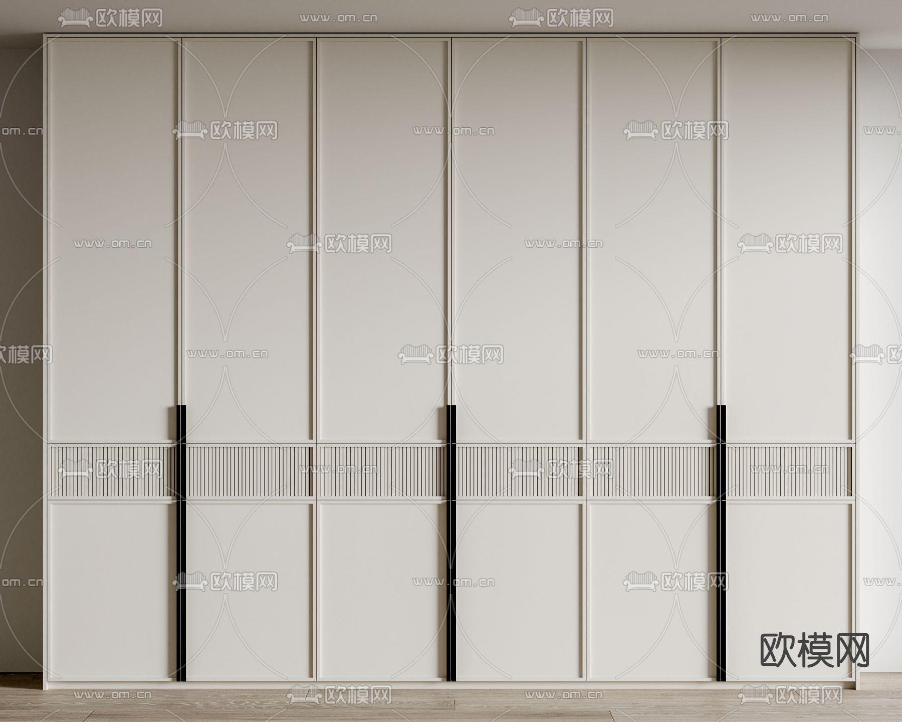 现代衣柜su模型下载（渲染图2）