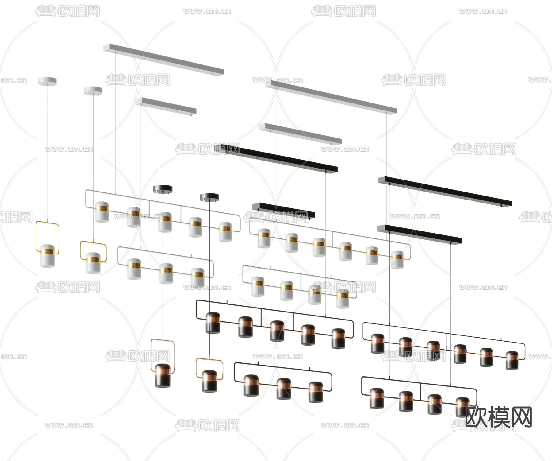 轻奢吊灯 大堂灯 装饰灯3d模型下载