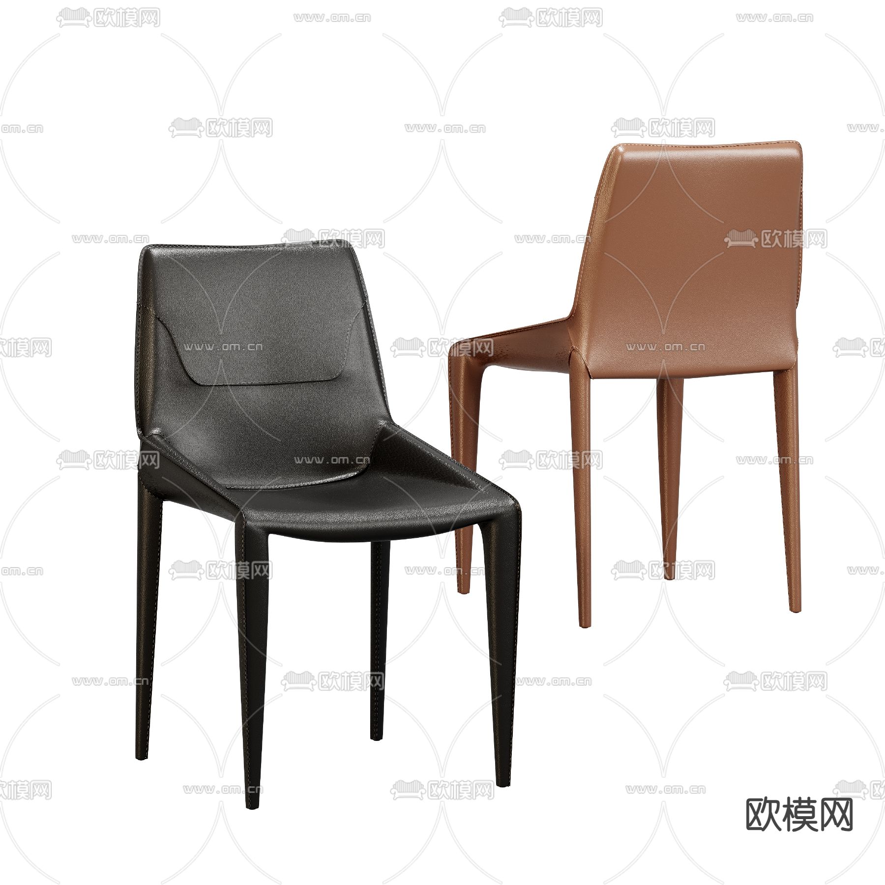 皮革椅子 餐椅3d模型下载