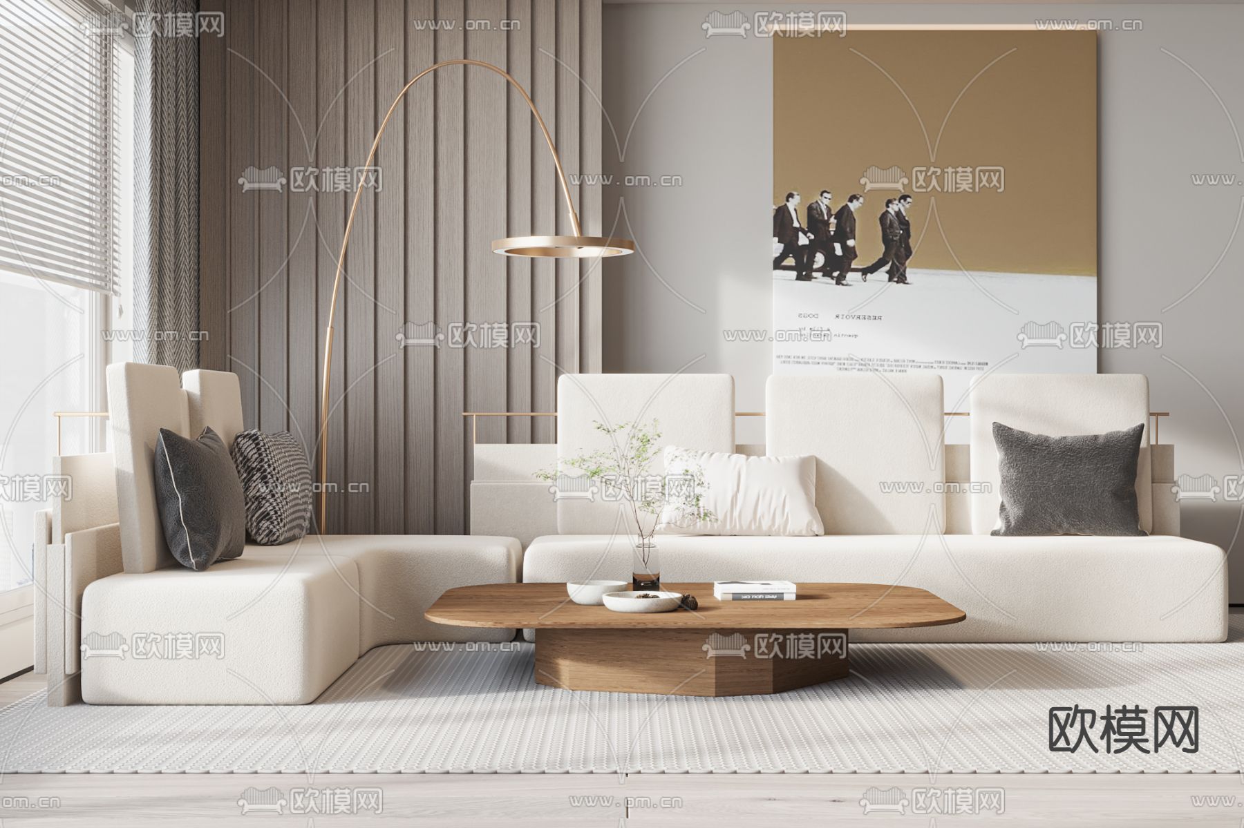 转角沙发 多人沙发3d模型下载