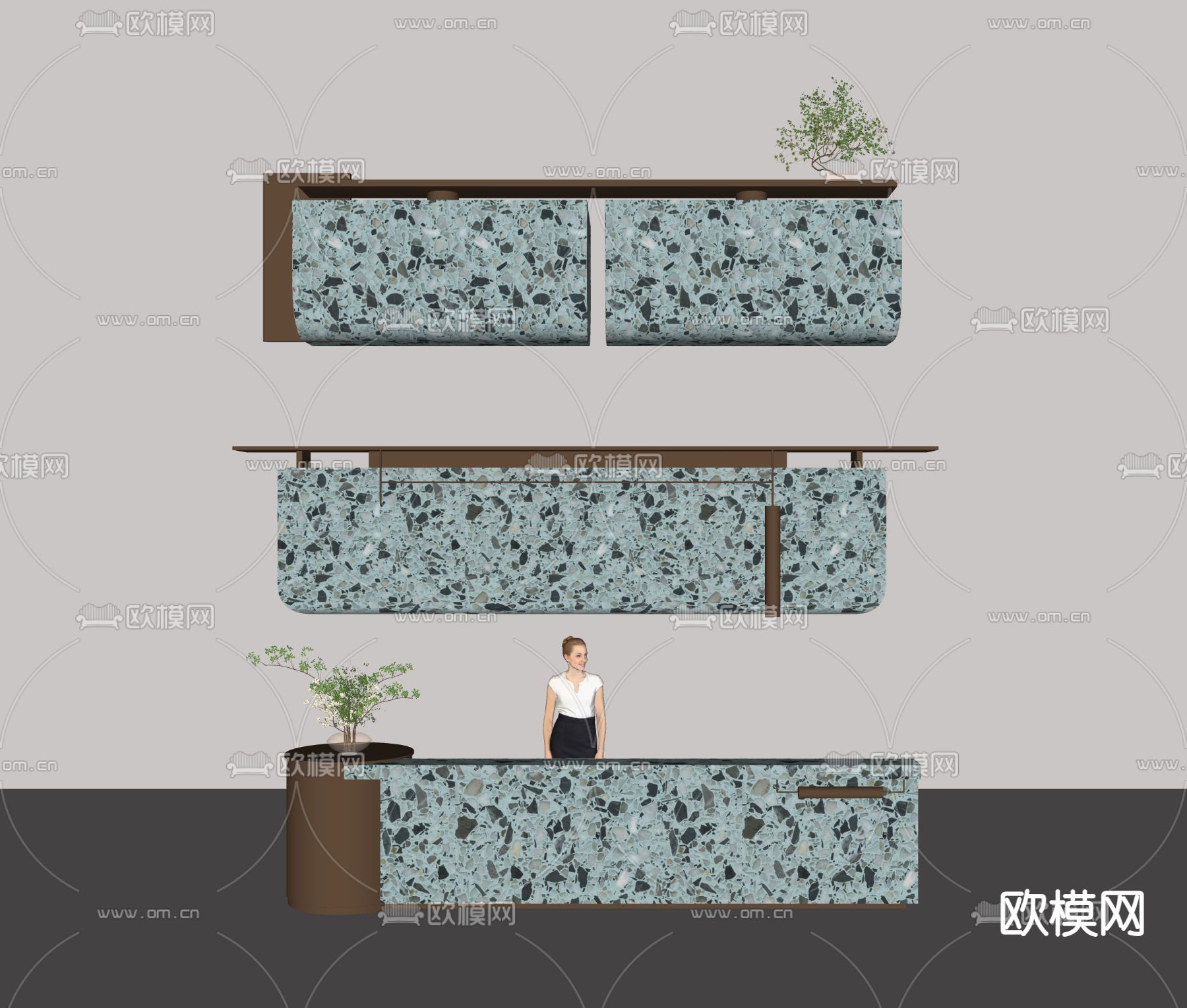 接待前台 服务台su模型下载（渲染图1）