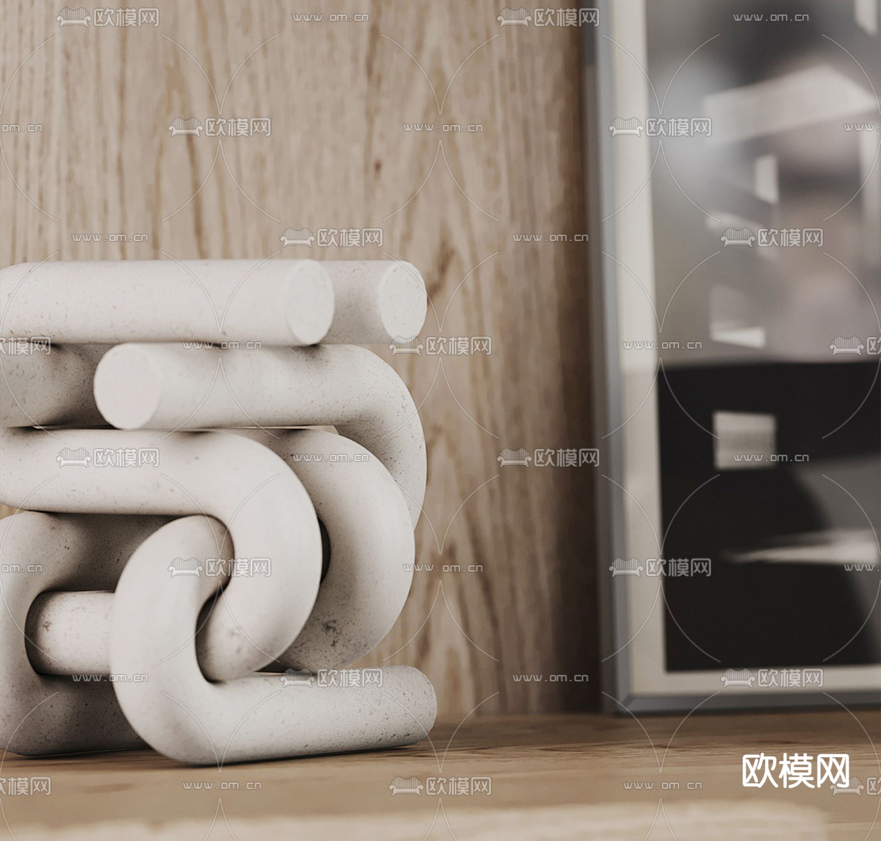 侘寂风壁炉su模型下载（渲染图1）