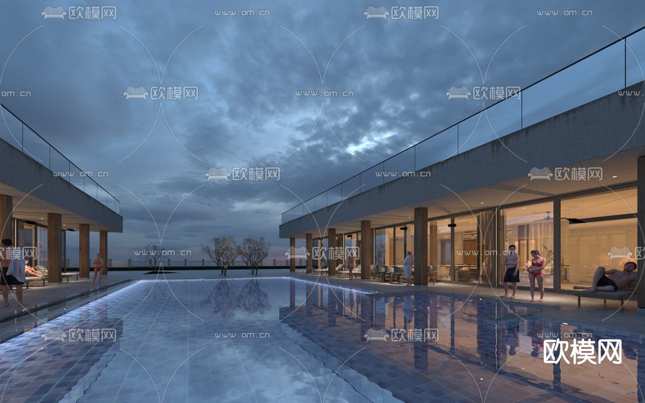 户外游泳池免费3d模型下载_ID15014950_3dmax免费模型-欧模网