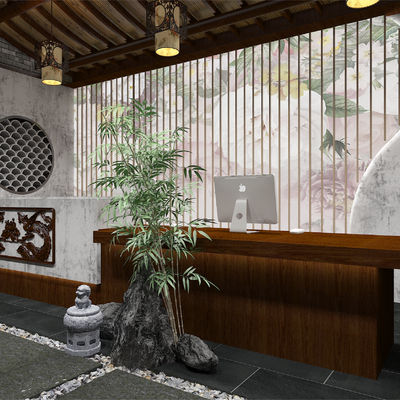  中餐厅前台su模型 