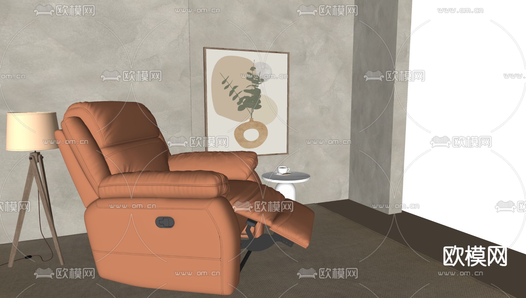 现代按摩椅su模型下载（渲染图1）