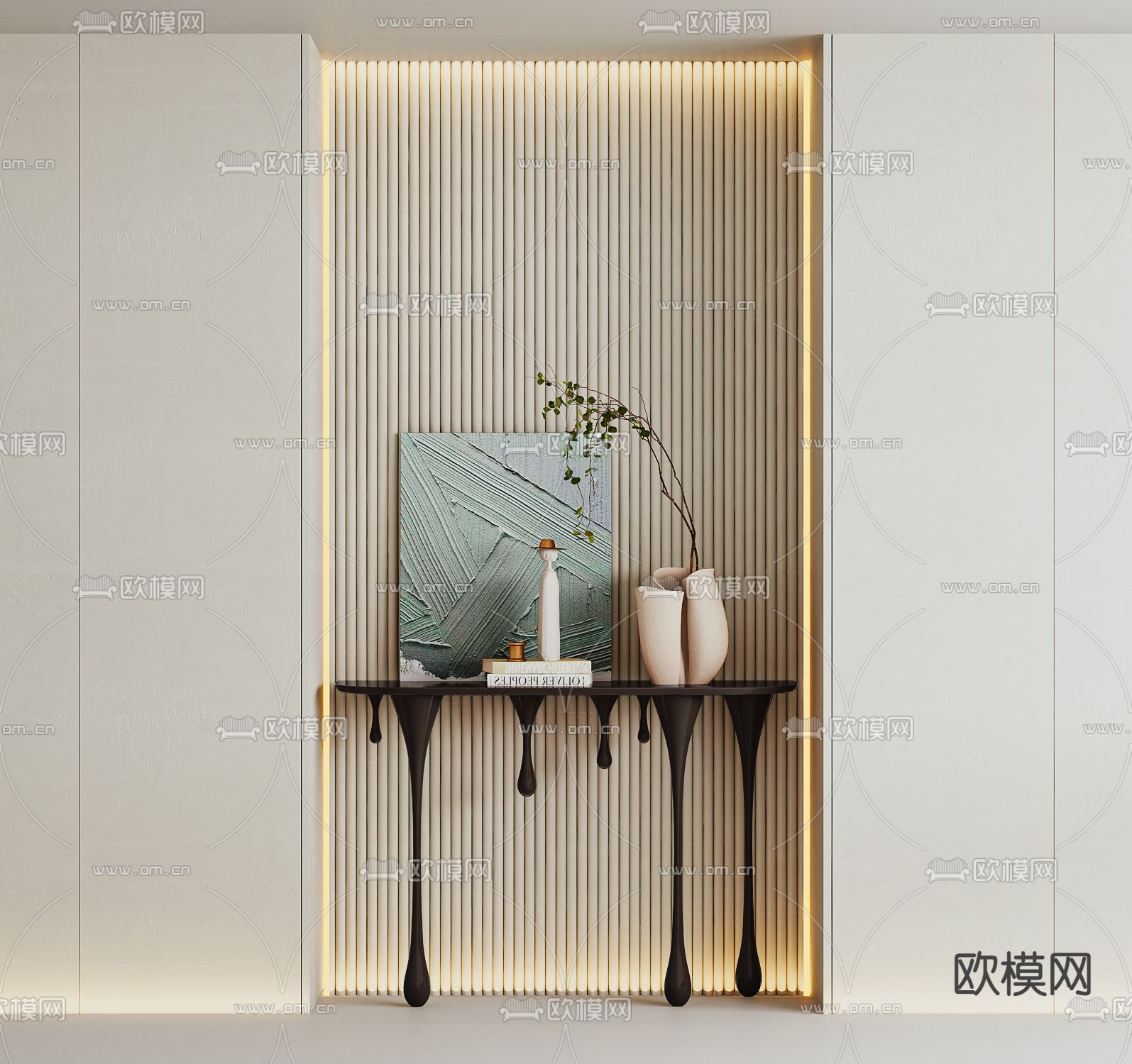 端景台 条案3d模型下载（渲染图1）