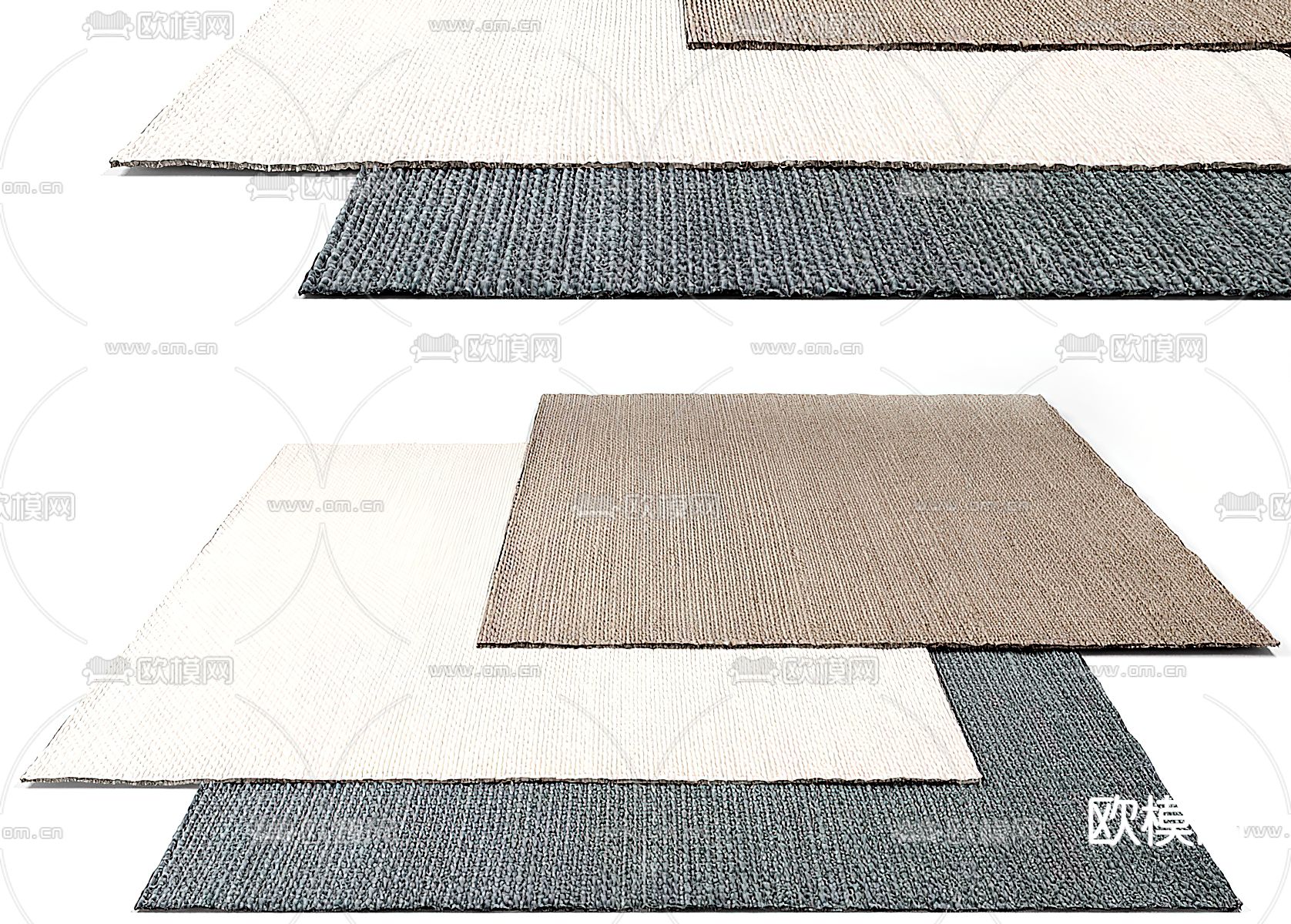 现代地毯 方毯3d模型下载