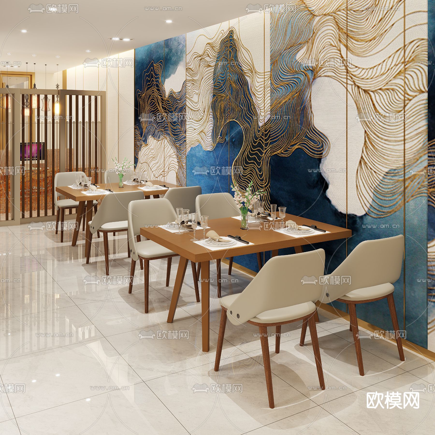 自助餐厅3d模型下载（渲染图4）