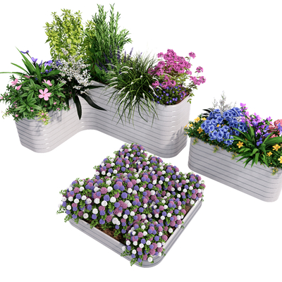  花箱 花槽 华灿 植物堆su模型 