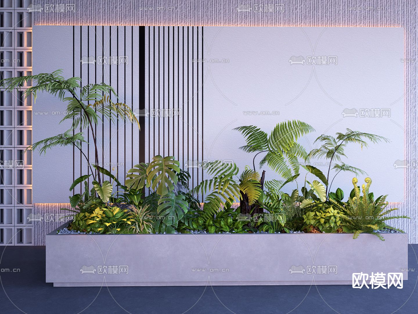 绿植堆 景观小品su模型下载（渲染图2）