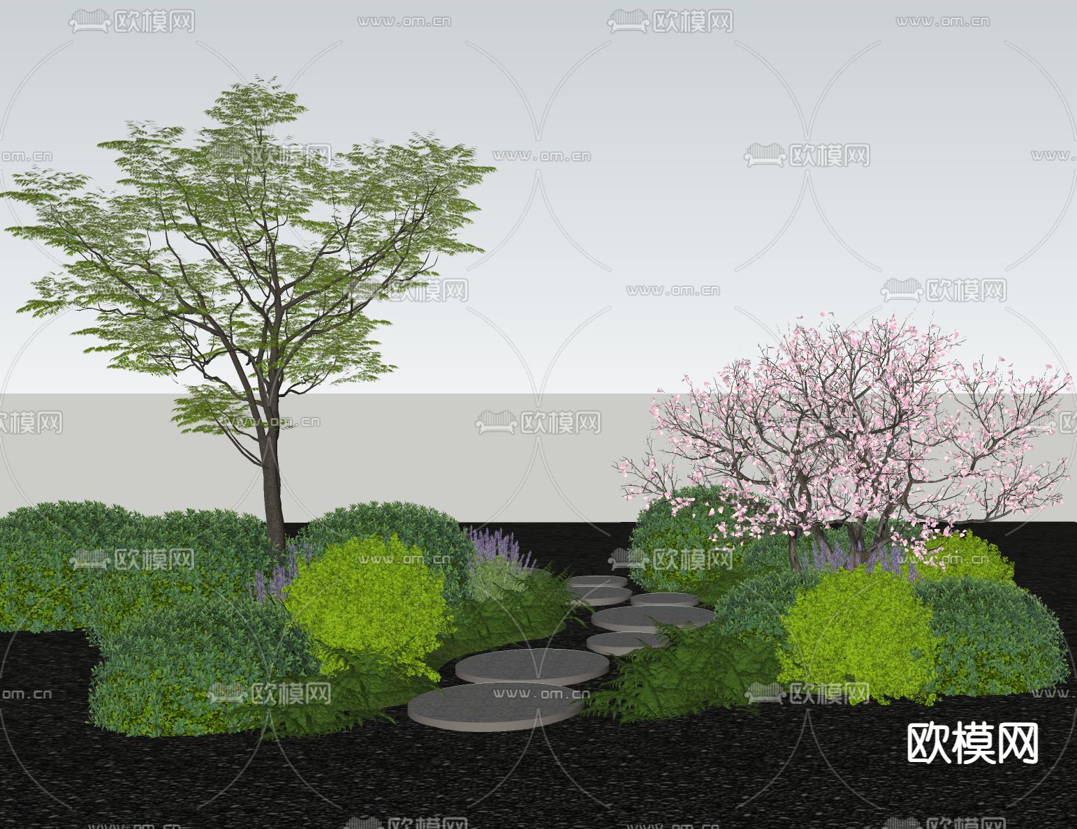 植物花境 植物堆su模型下载（渲染图2）