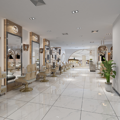  现代美发店su模型 