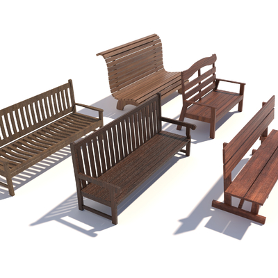  户外椅 公共椅 公园椅su模型 