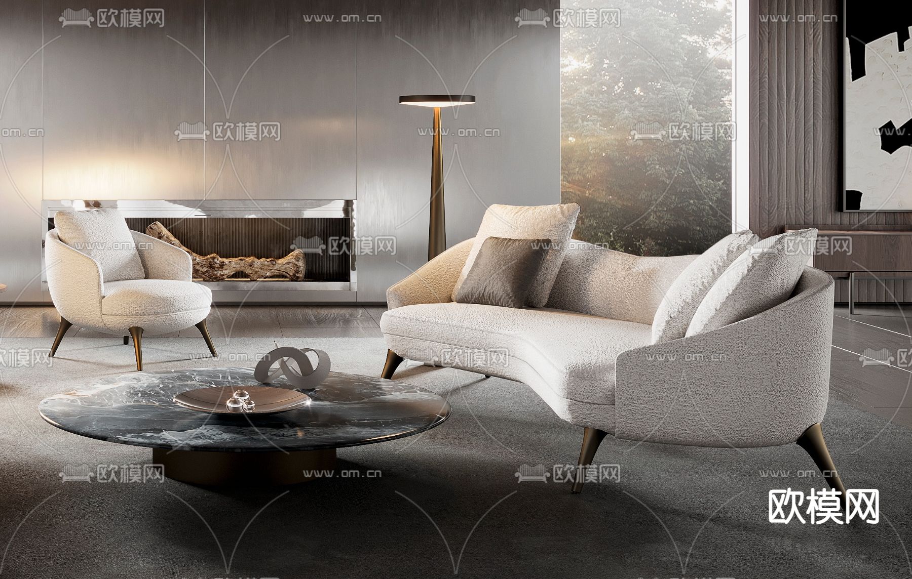 Minotti 组合沙发 客厅3d模型下载（渲染图2）