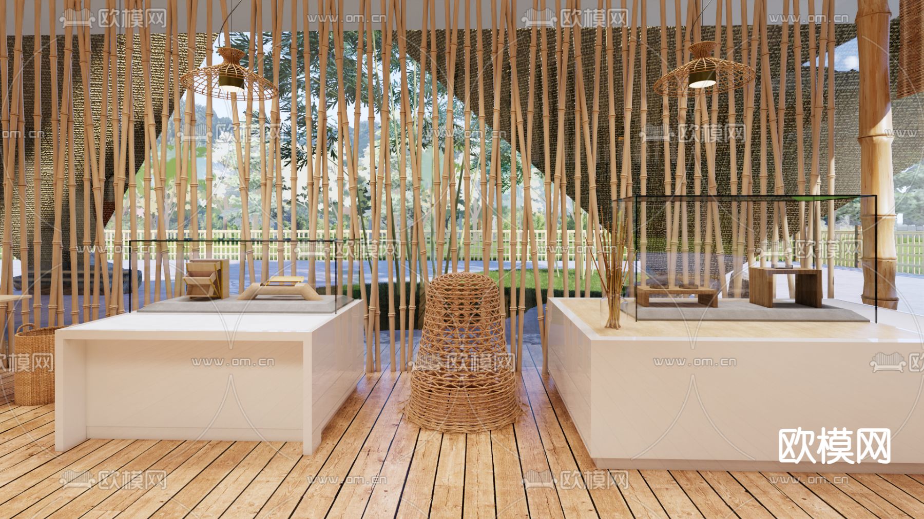 竹艺馆 展馆su模型下载（渲染图4）