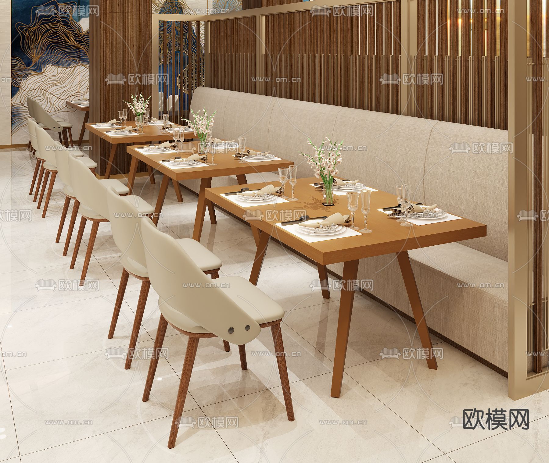 自助餐厅3d模型下载（渲染图3）