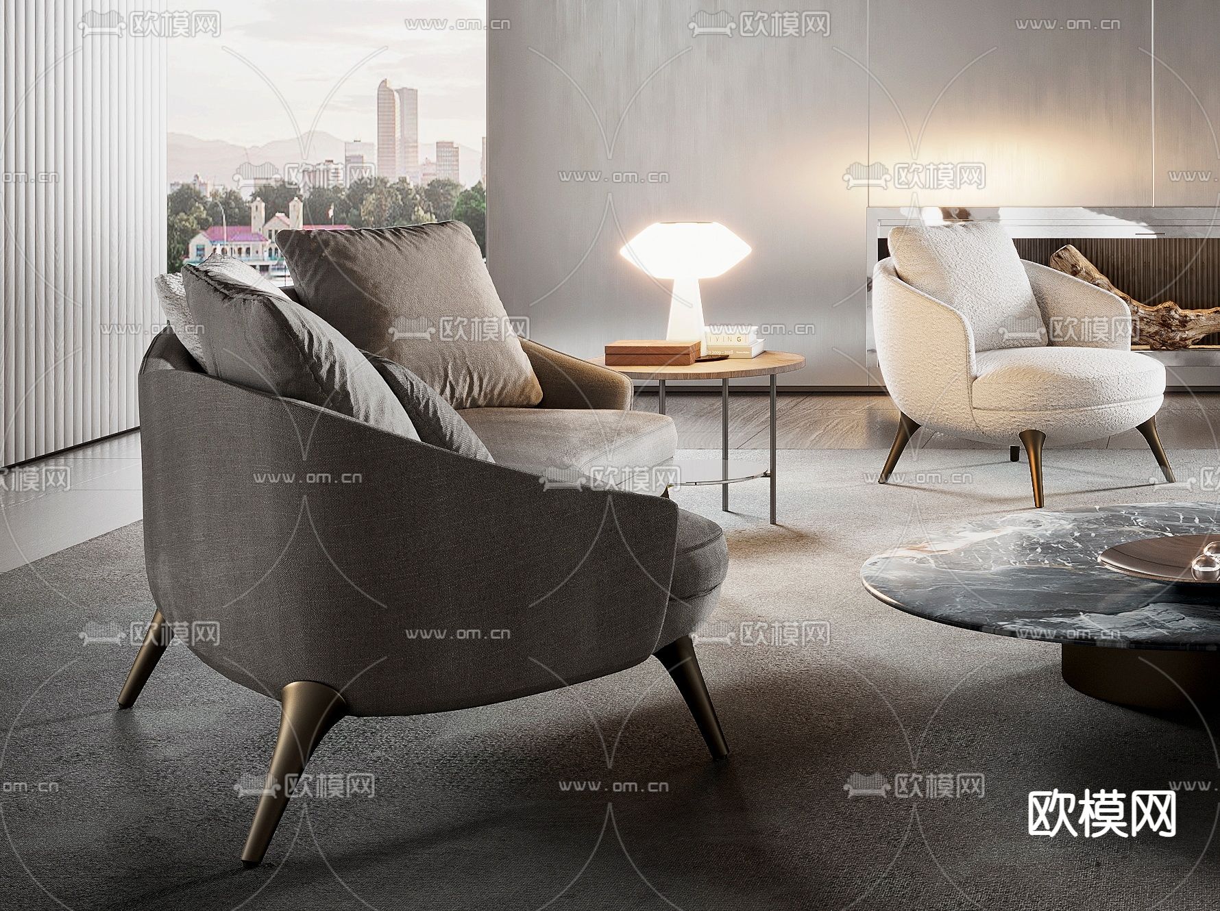 Minotti 组合沙发 客厅3d模型下载（渲染图3）