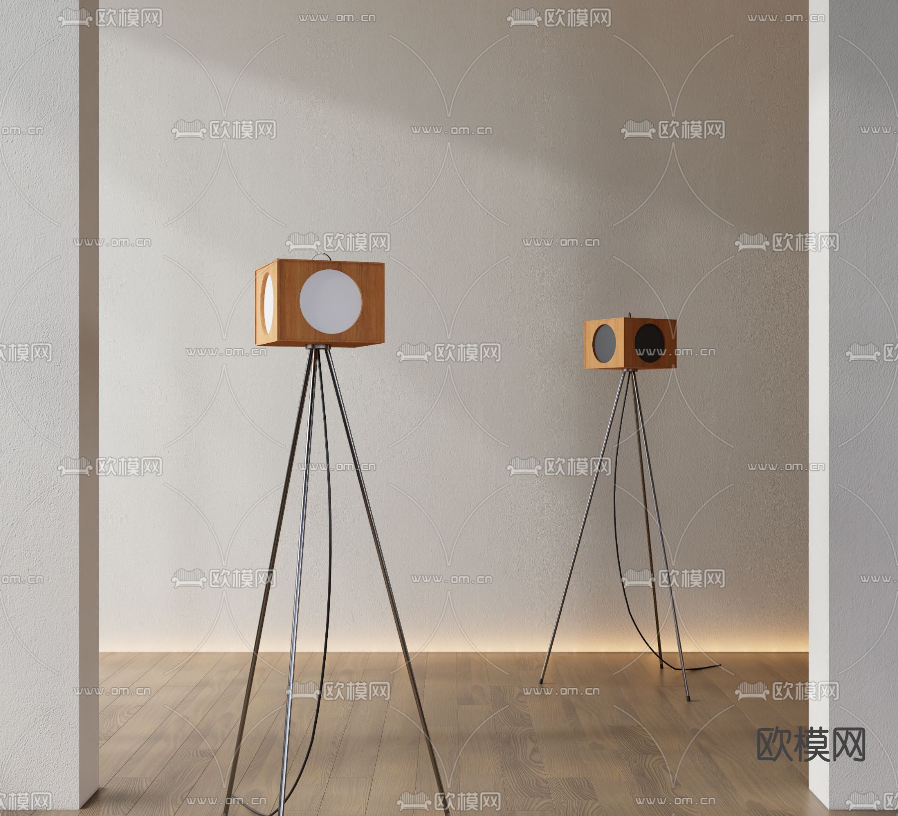 侘寂落地灯3d模型下载