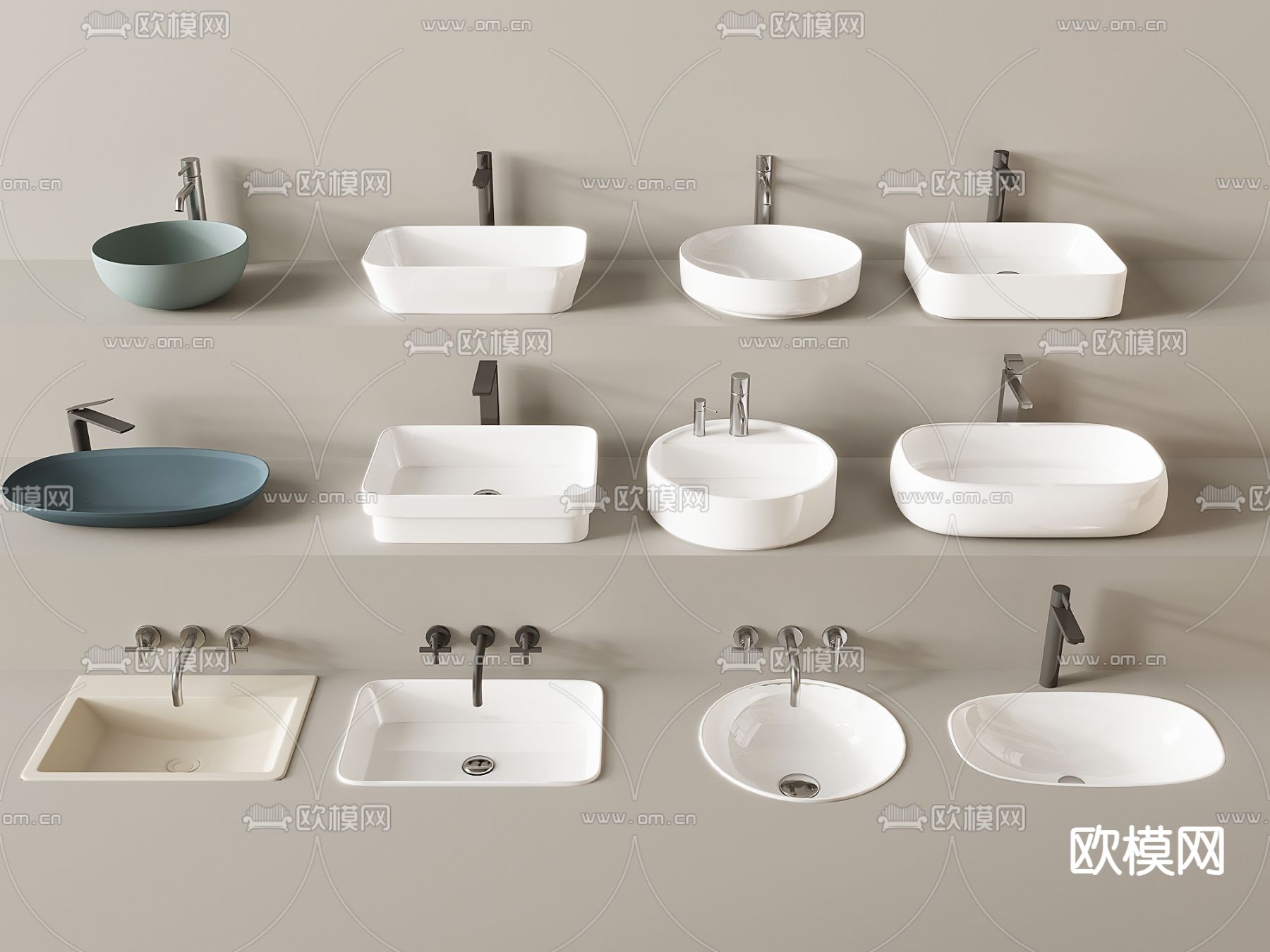 台盆 洗手台 洗手盆 台上盆3d模型下载