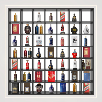  现代酒水 酒瓶 酒盒 白酒su模型 