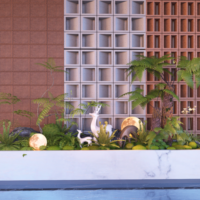  植物堆 花池花坛su模型 