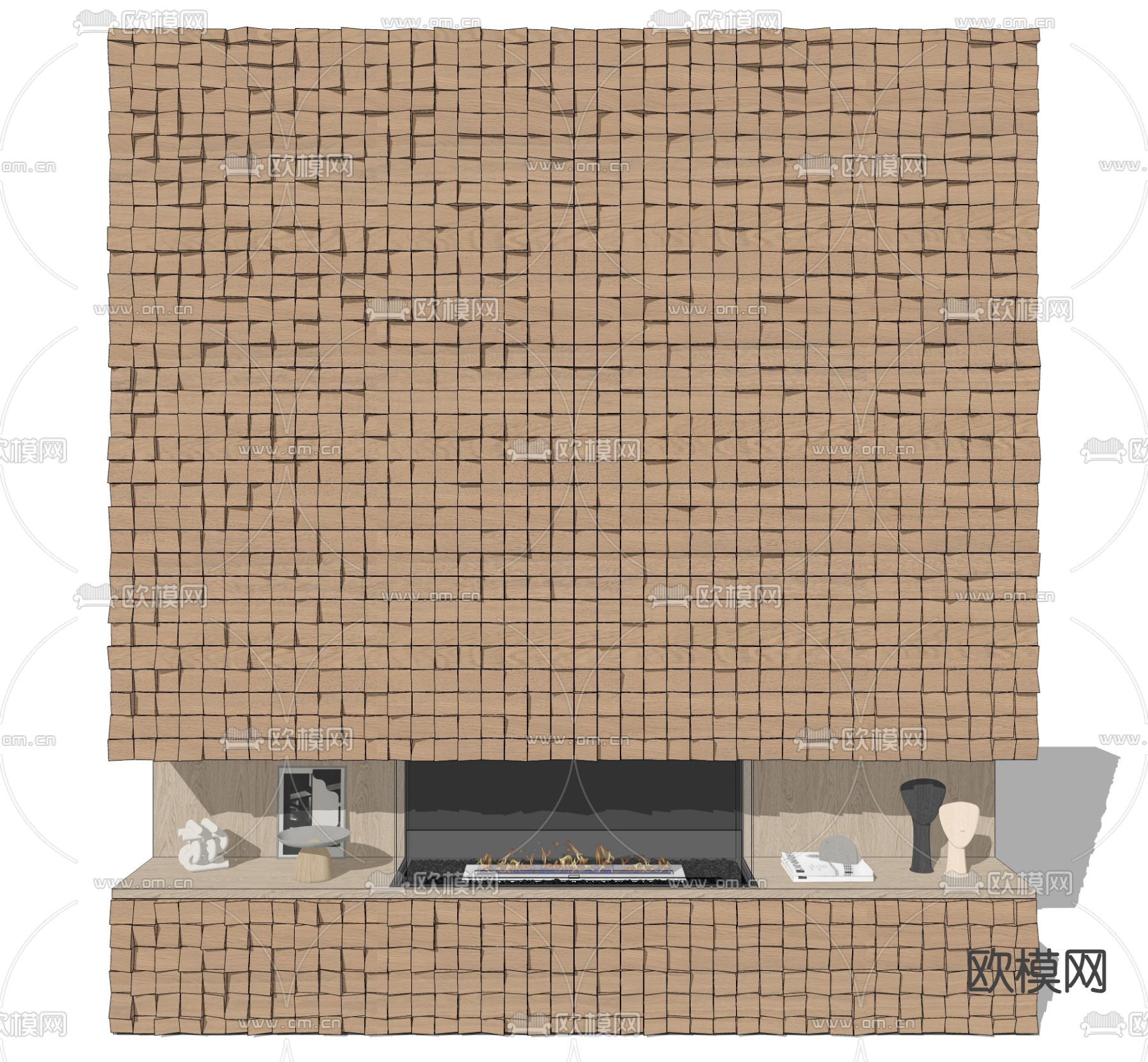 侘寂风壁炉su模型下载（渲染图4）