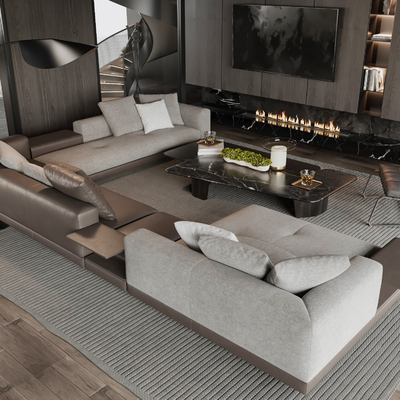  Minotti 组合沙发su模型 