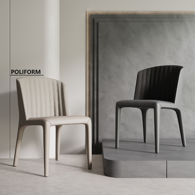  poliform 单椅 餐椅su模型 