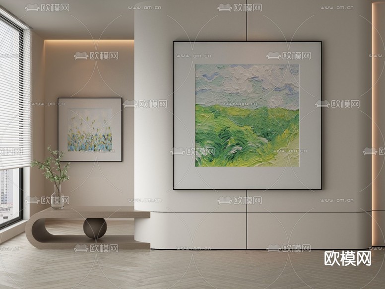 肌理画 艺术画 装饰画3d模型下载