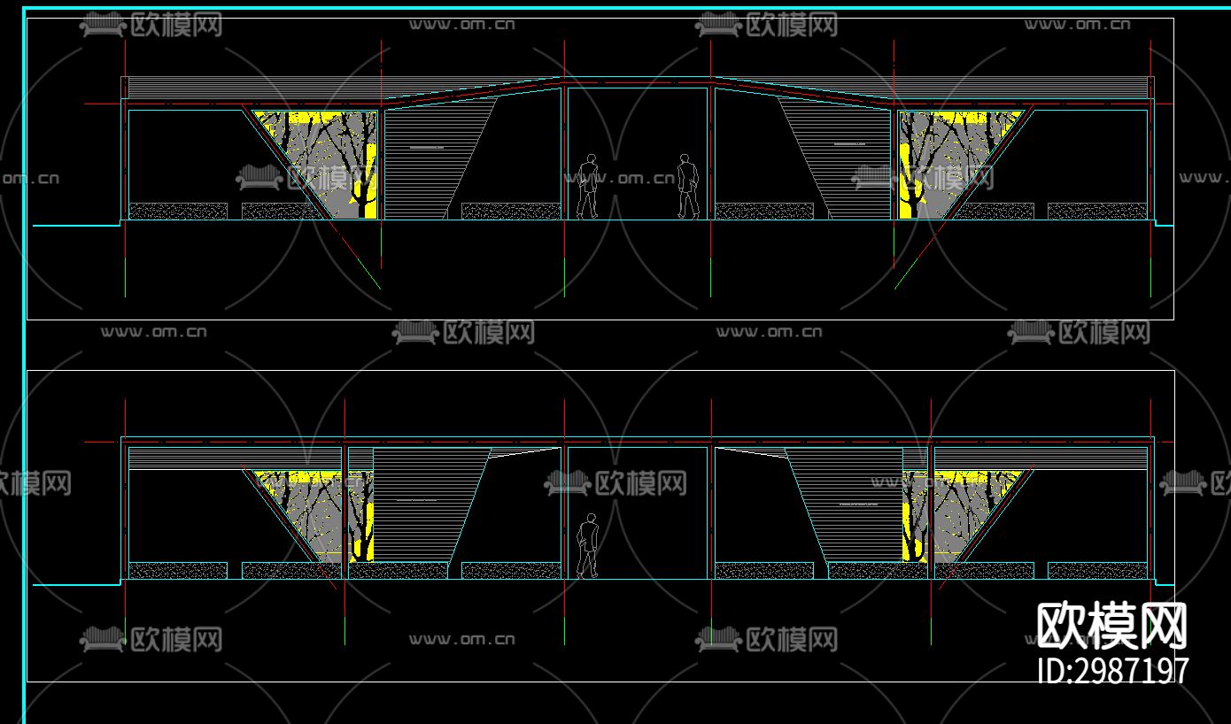 异形廊架基础节点大样图下载（渲染图4）