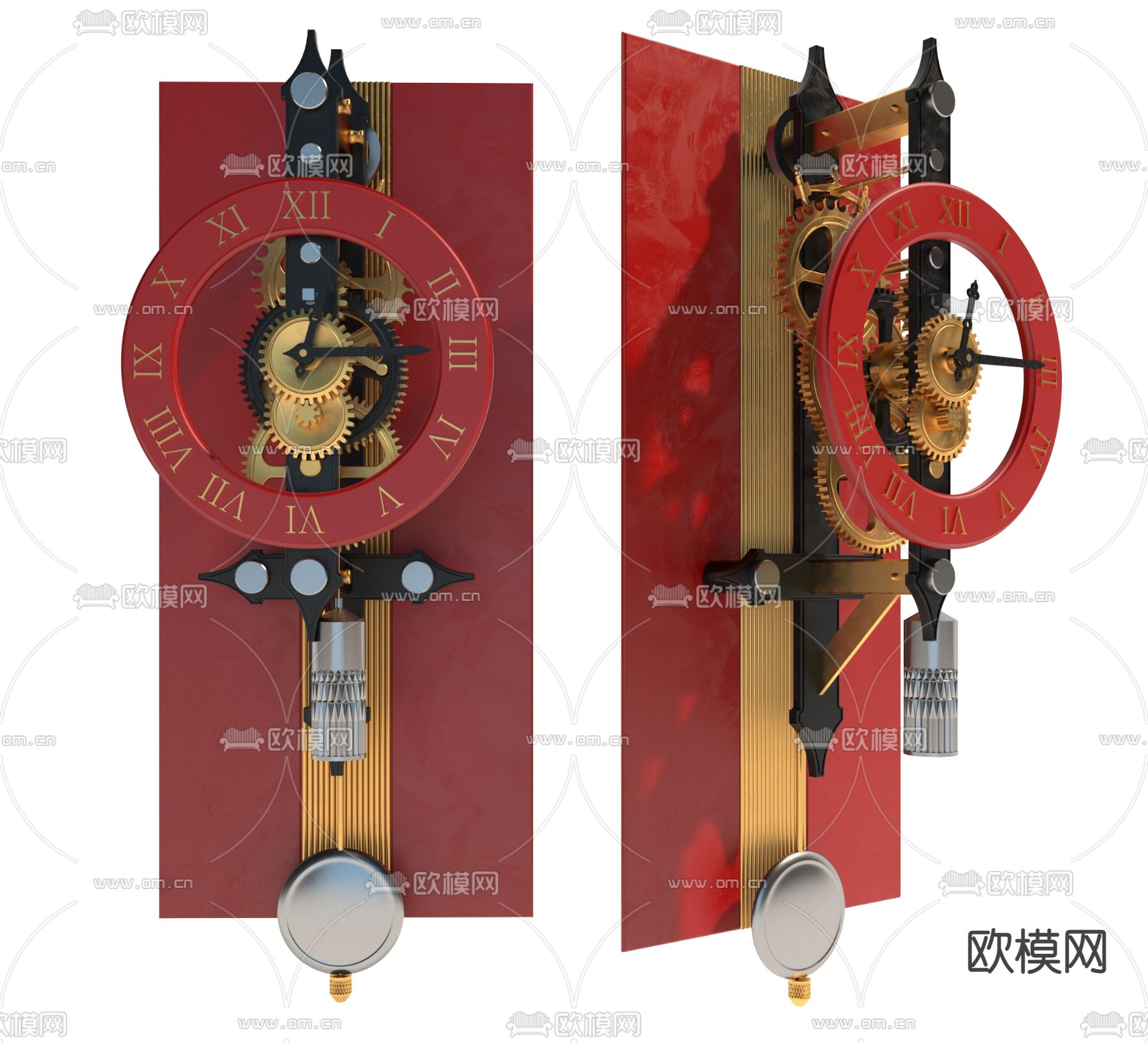 钟表 挂钟 时钟 机械钟3d模型下载