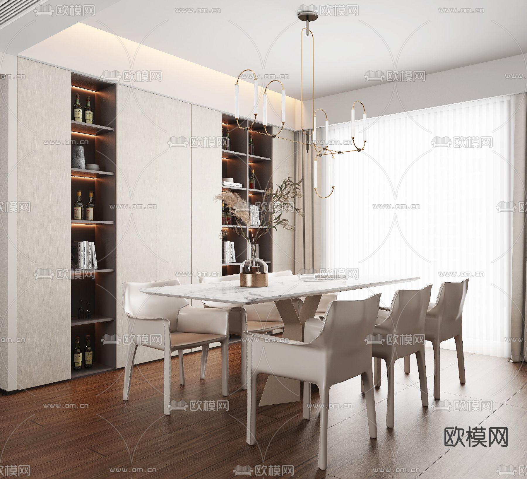 现代餐厅3d模型下载_ID15018608_3dmax免费模型-欧模网
