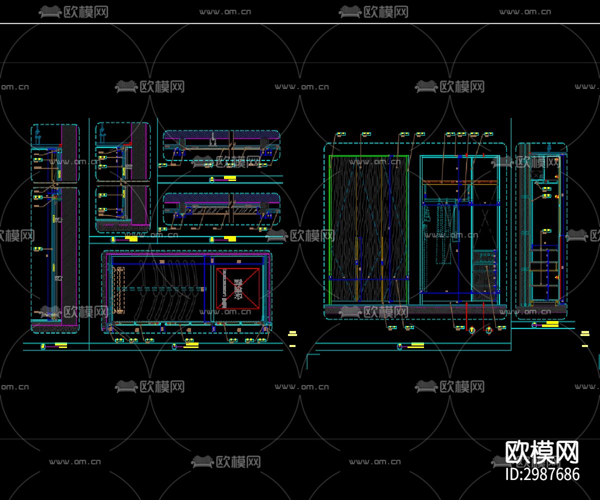 酒店客房节点大样图下载（渲染图4）