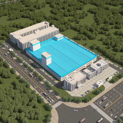  厂房鸟瞰su模型 