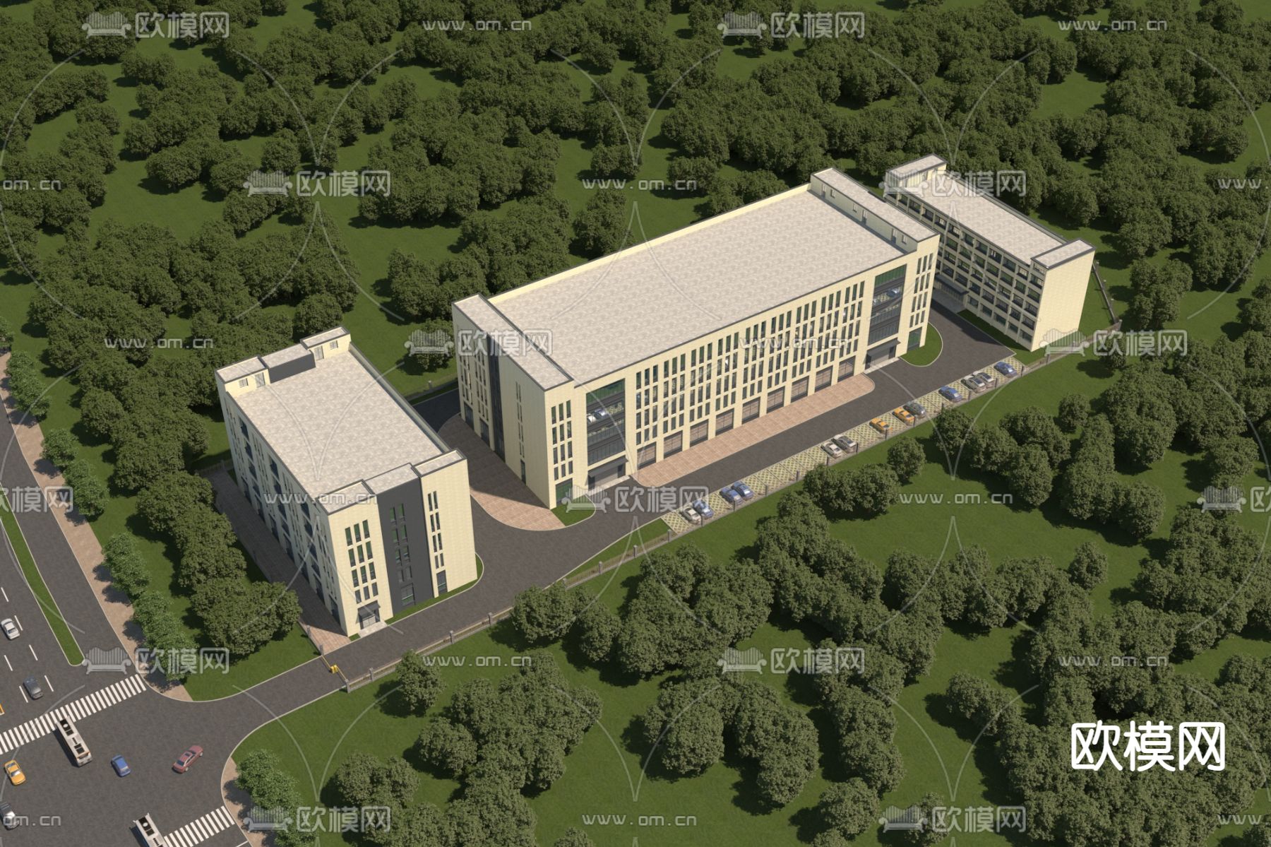 厂房鸟瞰su模型下载（渲染图2）