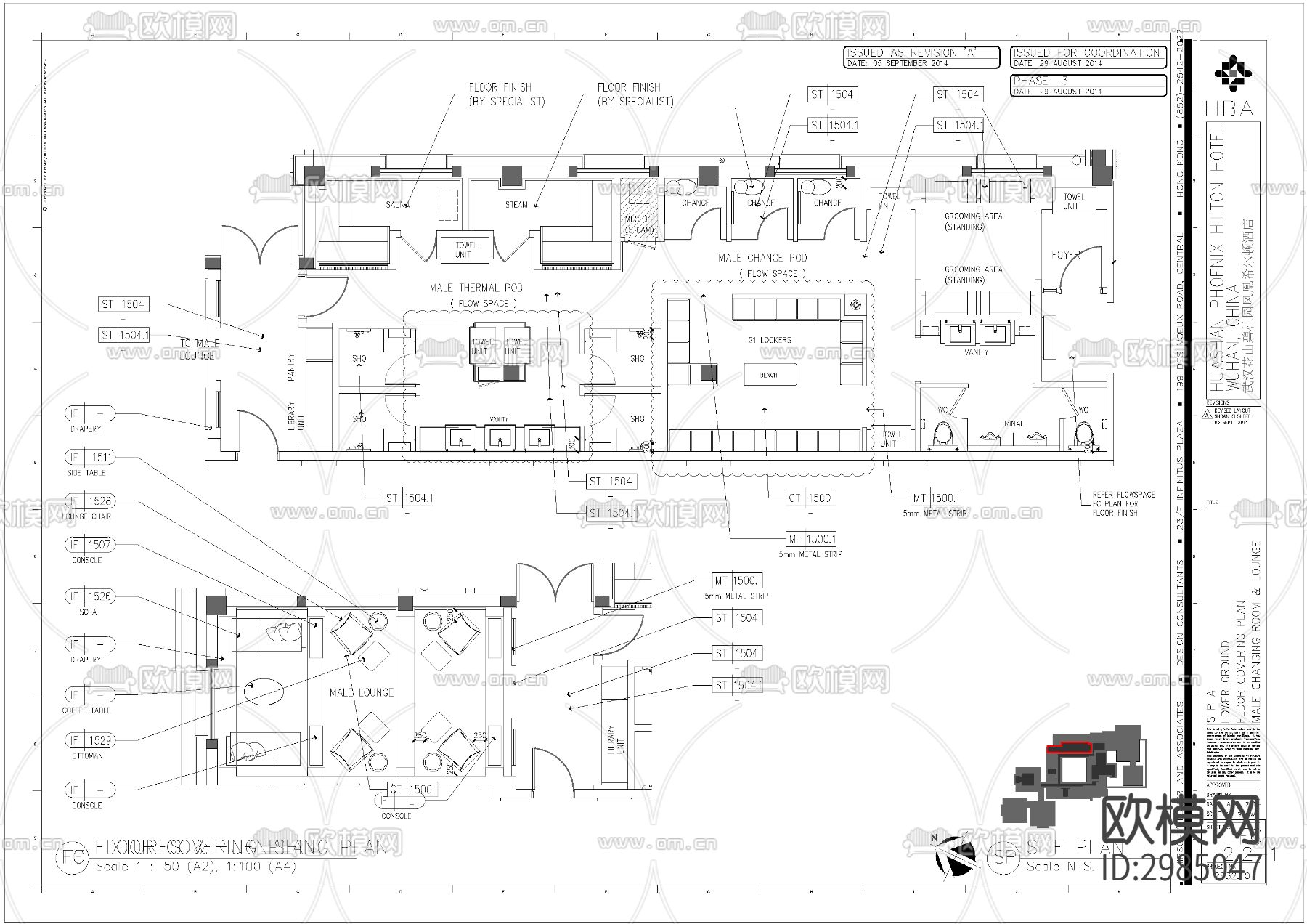 现代大平层CAD施工图下载（渲染图2）