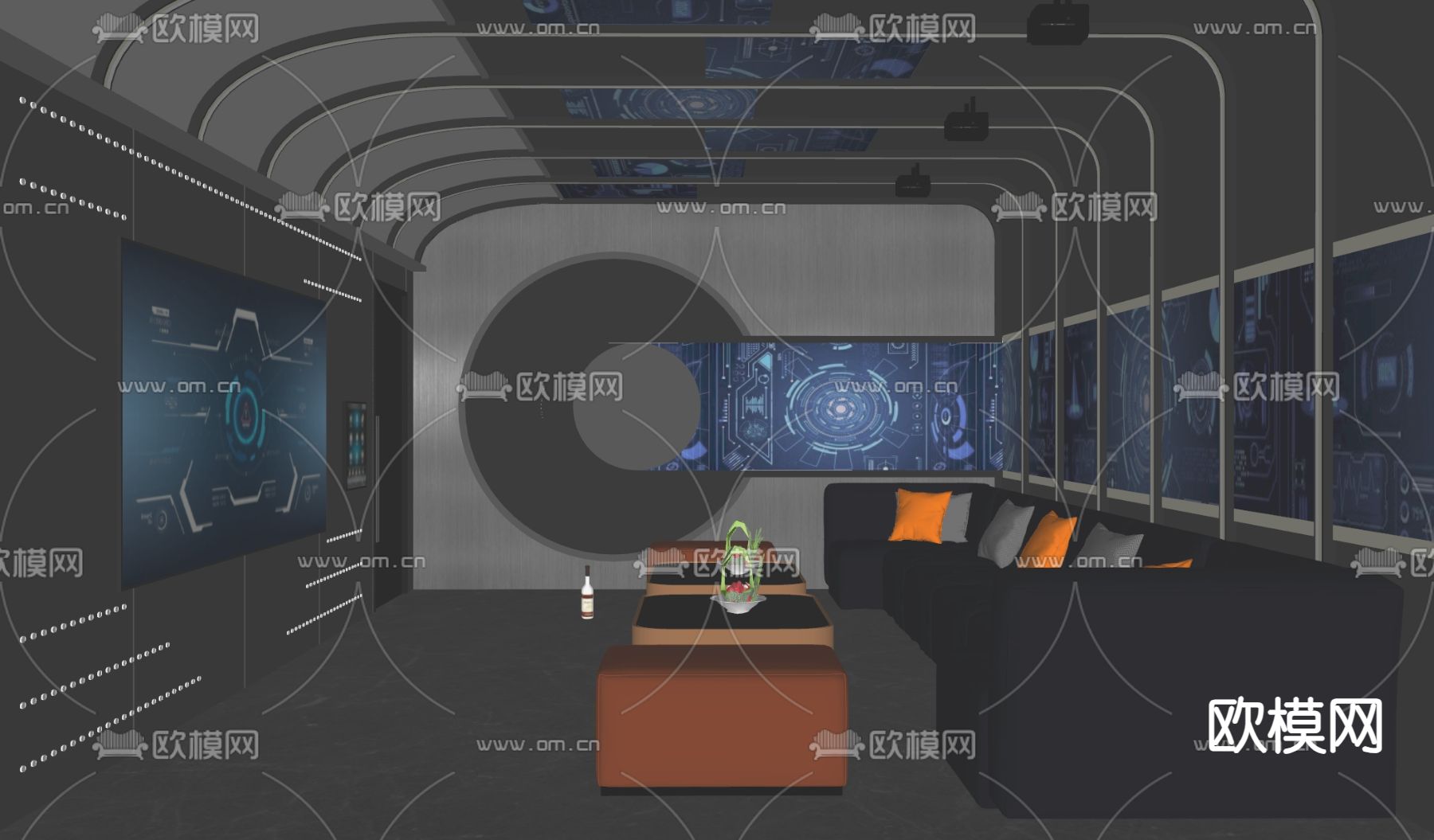 现代ktv包房 包间su模型下载（渲染图2）