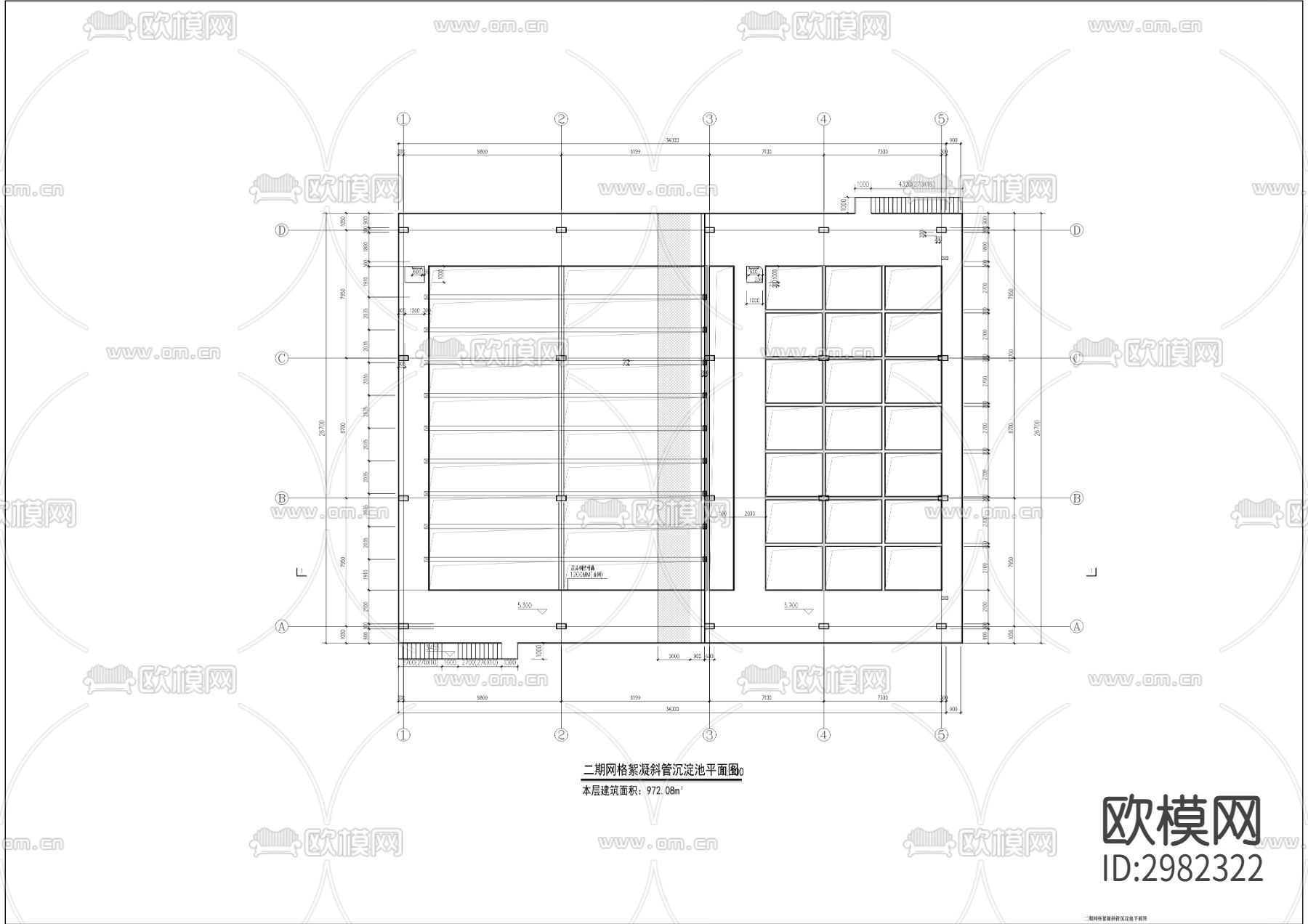 黄金坡水厂二期扩建工程CAD施工图下载（渲染图4）