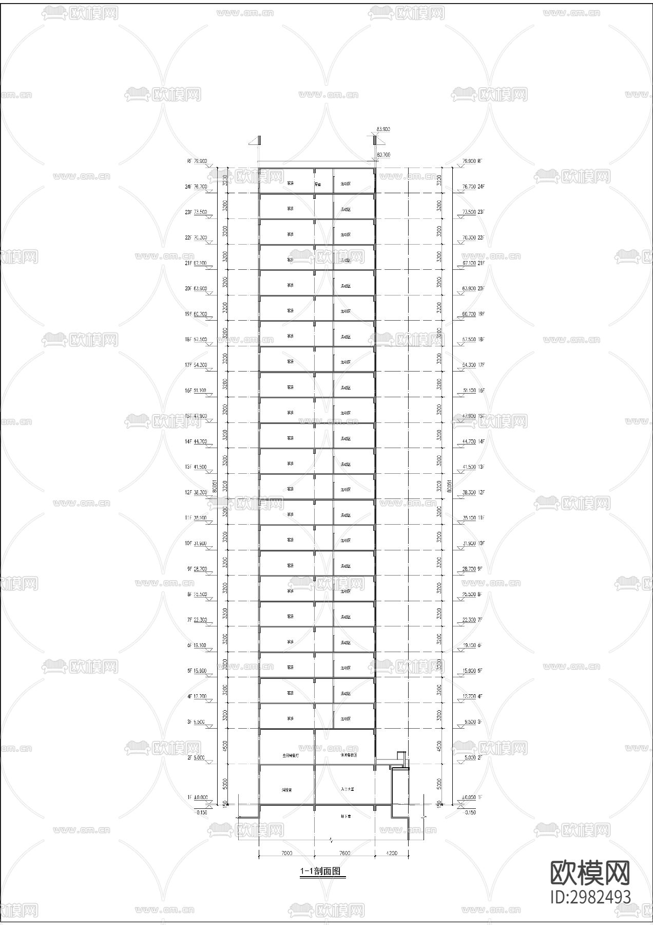 酒店平立剖节点大样图下载（渲染图5）