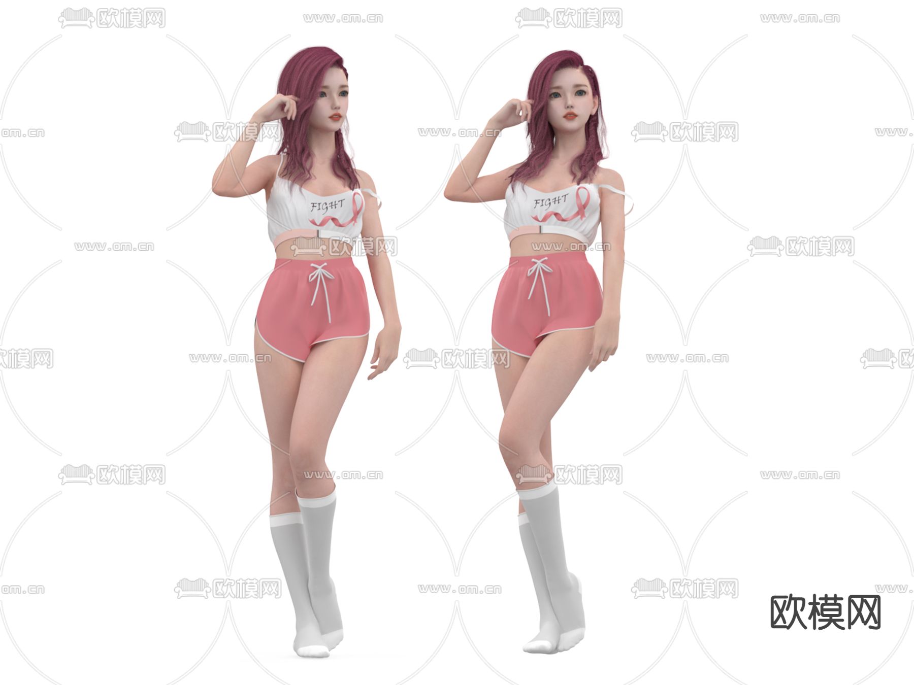 性感美女 站姿人物3d模型下载