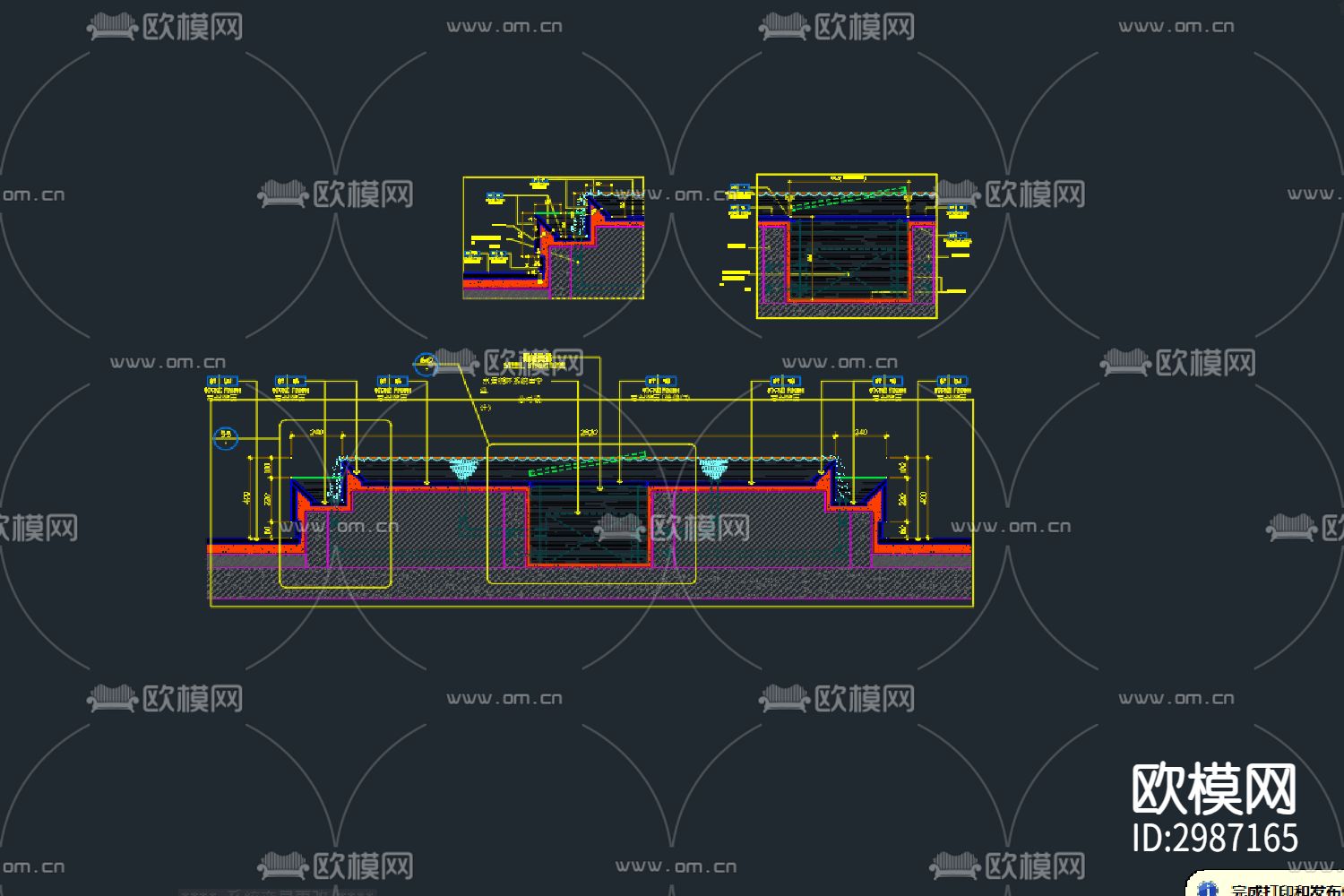 游泳节点大样图下载（渲染图2）