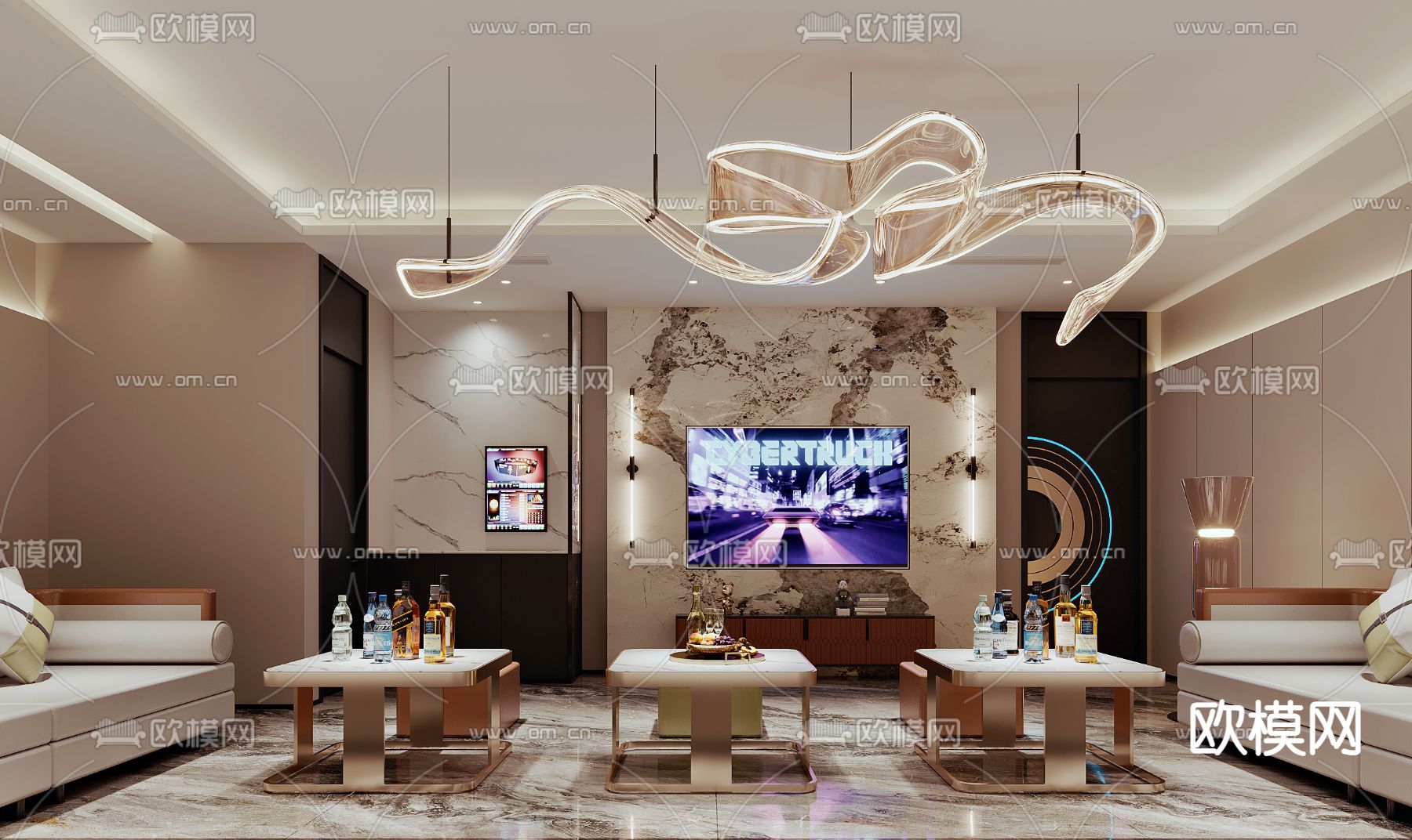 KTV包厢 酒吧包房 夜总会3d模型下载（渲染图2）