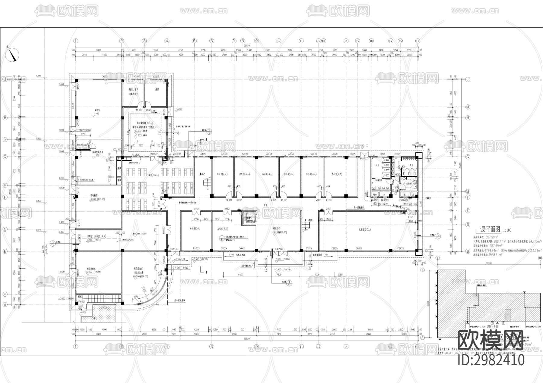 微生物饲料加工中心CAD施工图下载（渲染图7）