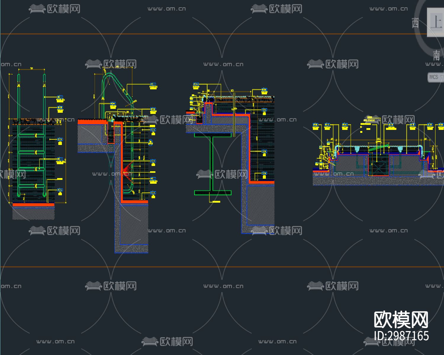 游泳节点大样图下载（渲染图1）