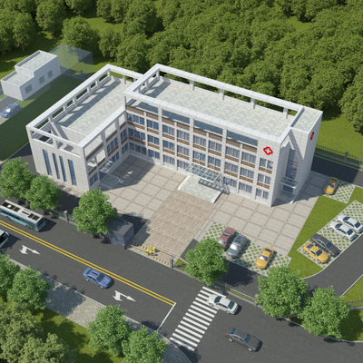  医院鸟瞰su模型 